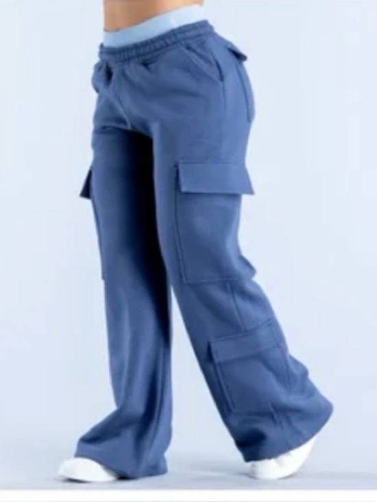 Dfyne Pants - DFYNE revive cargo jogger wide leg sweatpants dark sapphire blue size small